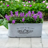 Rammento 37cm Zinc Trough Flower Plant Pot with Handles - Cherish Home