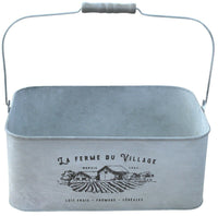 Rammento 37cm Zinc Trough Planter, Hanging Herb & Flower Plant Pot with Handles - Cherish Home