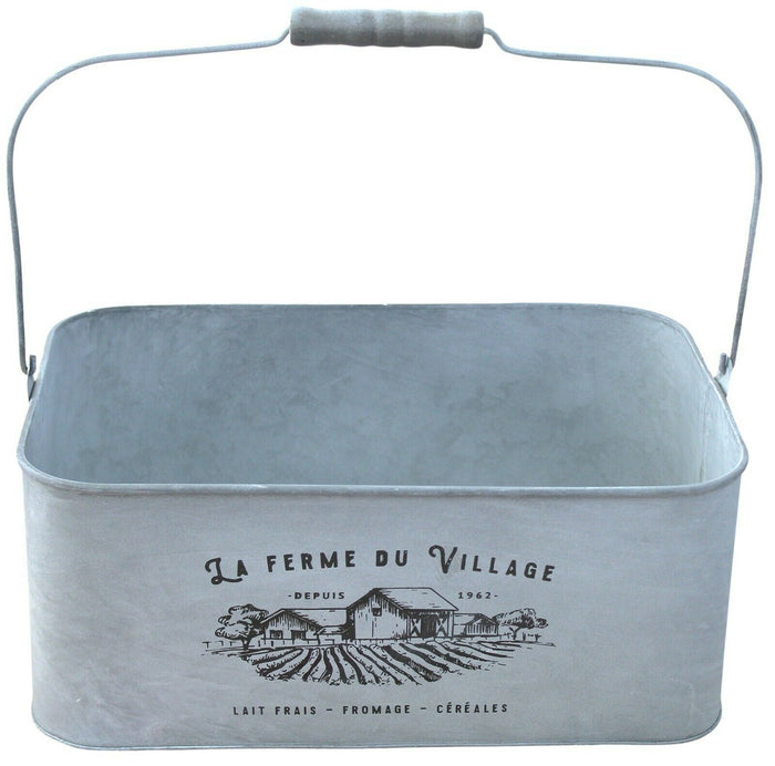 Rammento 37cm Zinc Trough Planter, Hanging Herb & Flower Plant Pot with Handles - Cherish Home