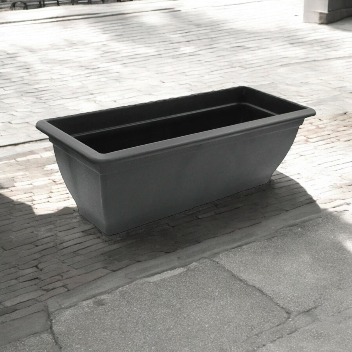 Rammento 60cm Rectangular Planter Trough, Black Window Box - Cherish Home
