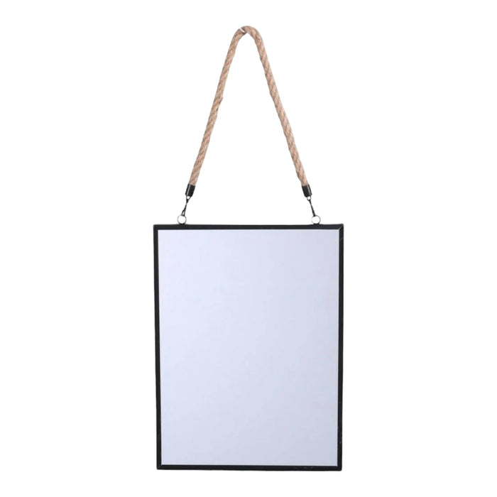 Rectangular Wall Mirror Rustic Hanging Rope - Cherish Home