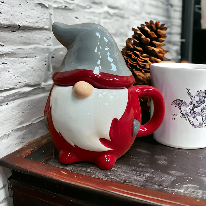 Red and Grey Gonk Mug with Lid - Cherish Home