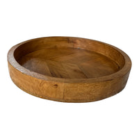 Round Herringbone Wooden Serving Trays - Mango Wood - Cherish Home