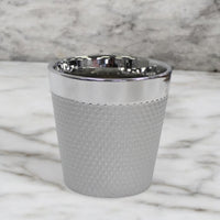 Round Shiny Silver Plant Pot Smart Ceramic Rippled Planter - Cherish Home