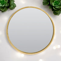 Round Wall Mirror With Gold Frame Large Decorative 50cm Wall Hanging Mirror - Cherish Home
