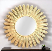 Small Gold Sunburst Mirror 40cm,decorative Wall Art Mirror, ideal for Hallway Living Room Bedroom - Cherish Home