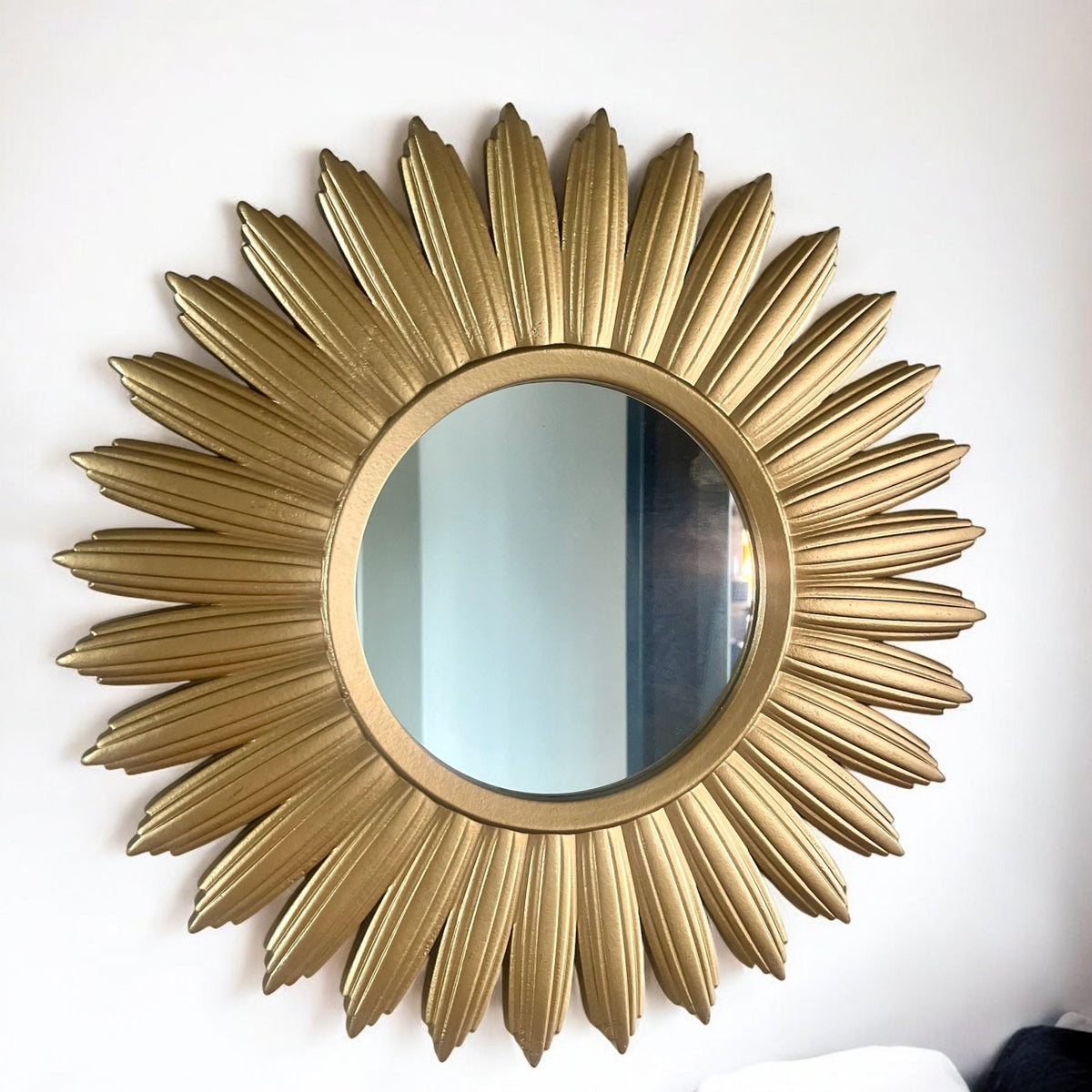 Small Gold Sunburst Mirror 40cm,decorative Wall Art Mirror, ideal for Hallway Living Room Bedroom - Cherish Home