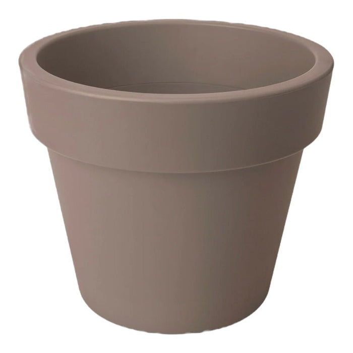 Taupe 40cm Round Barrel Planter, Double Walled, 24 Litre Capacity - Cherish Home