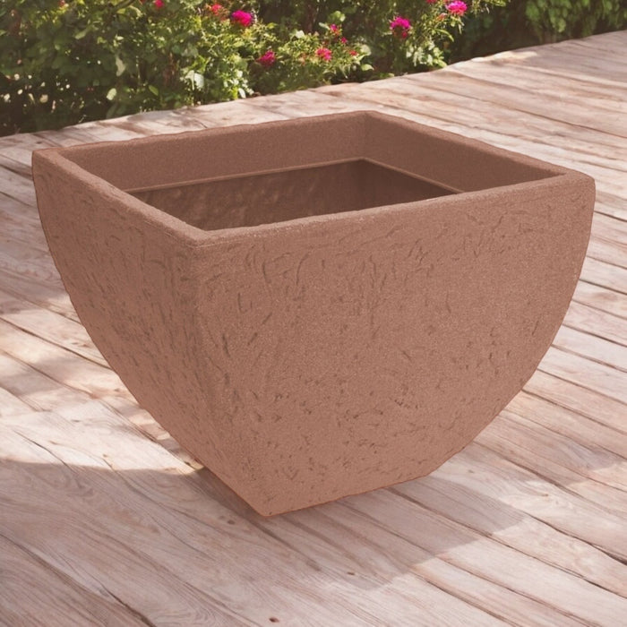 Very Large Square Deep Planter Sand Stone Effect Planter - Cherish Home