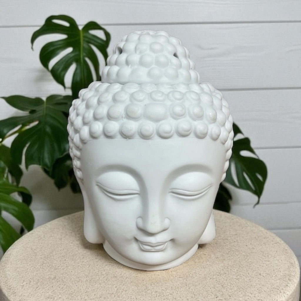 White Buddha Head Oil Burner Cherish Home white-buddha-head-oil-burner-cherish-home