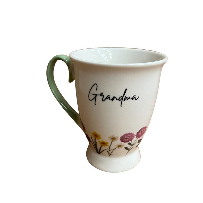 Wildflower Pedestal 'Grandma' Ceramic Mug - Cherish Home
