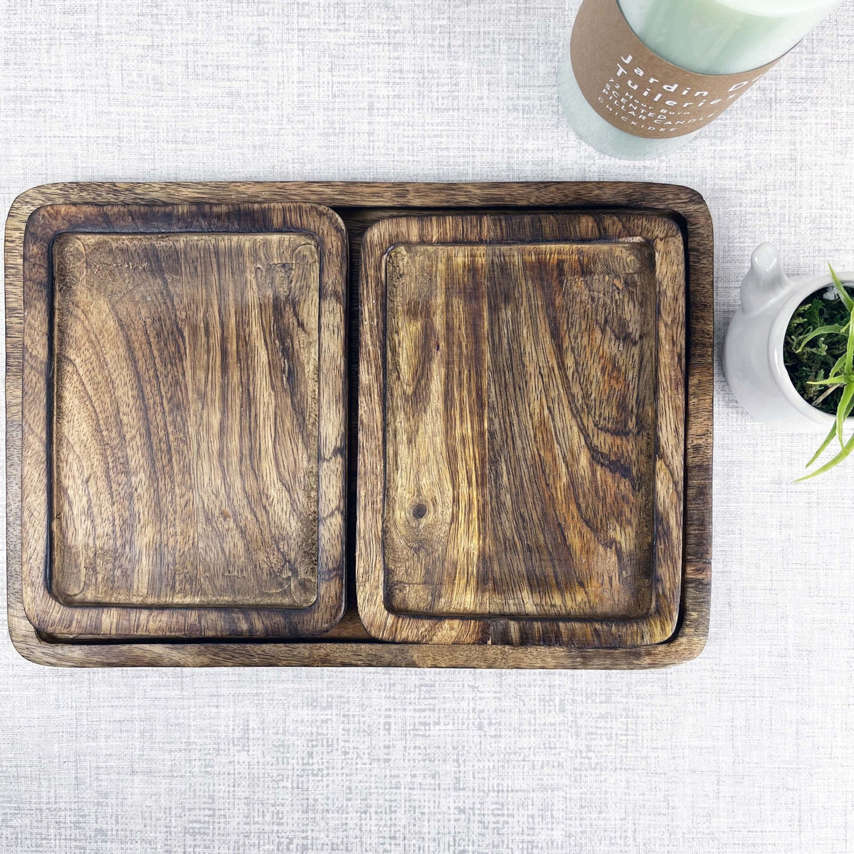 100% Mango Wood Tray Set - Cherish Home