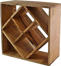 4-Bottle Mango Wood Diamond Design Wine Rack - Cherish Home