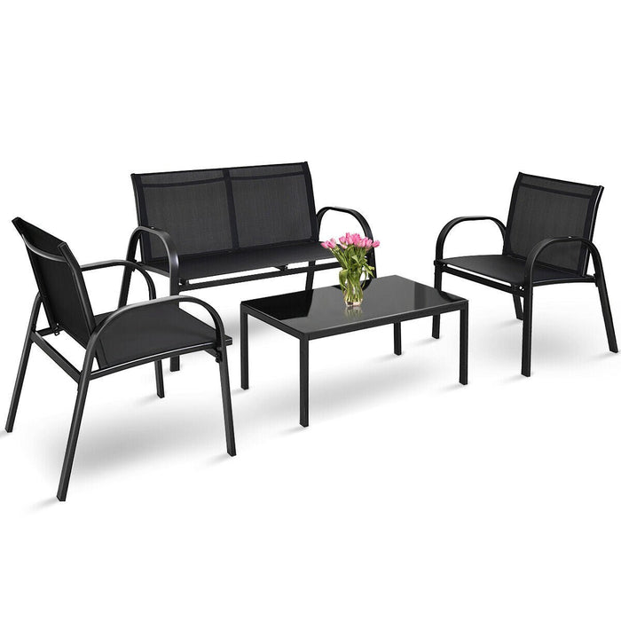 4 Pcs Patio Furniture Bistro Set - Cherish Home