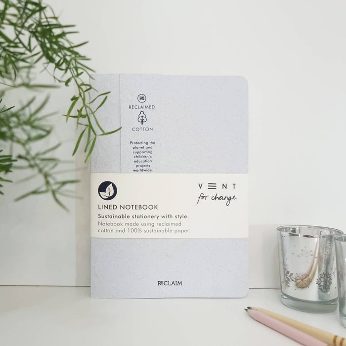 A5 Reclaimed Cotton or Wool Notebook with 100% Sustainable Paper - Cherish Home