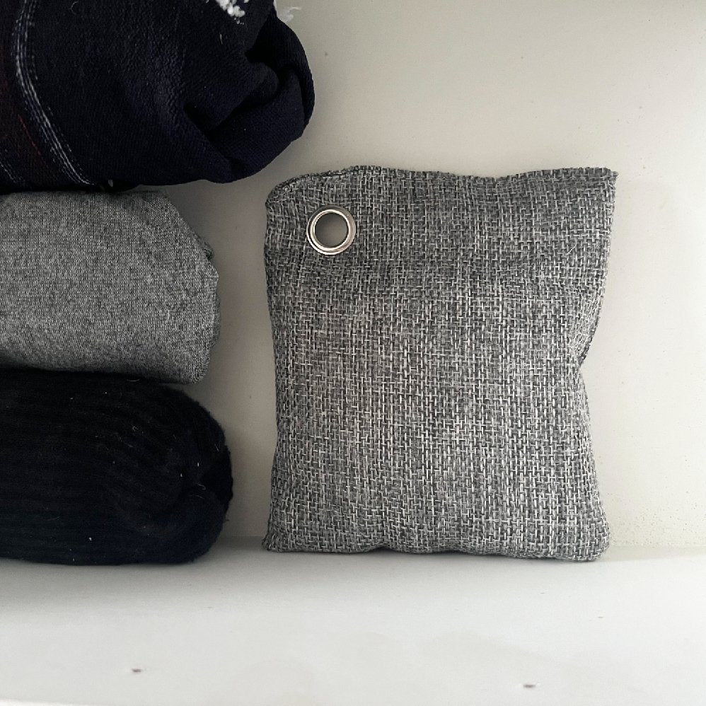 Bamboo Charcoal Air Purifier Bags Grey Set of 2