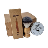 Bamboo Razor Shaving Kit Including Razor, Shaving Soap & Shaving Brush - Cherish Home