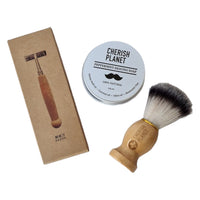 Bamboo Razor Shaving Kit Including Razor, Shaving Soap & Shaving Brush - Cherish Home