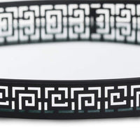 Black Decorative Circular Trays - Mirror Effect Close Up