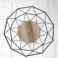 Copia Wire & Wood Fruit Bowl Top Down View