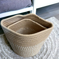 Cotton Rope Round Storage Baskets Set of 2 - Cherish Home