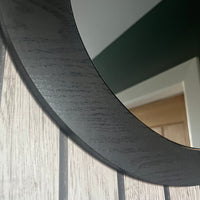 Decorative Black Abstract Wooden Framed Wall Mirror - 40cm - Cherish Home
