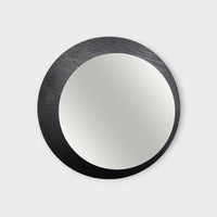 Decorative Black Abstract Wooden Framed Wall Mirror - 40cm - Cherish Home