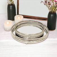 Decorative Circular Nickel Trays - Mirror Effect - Cherish Home