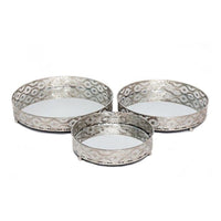 Decorative Silver Style Mirror Tray set of three