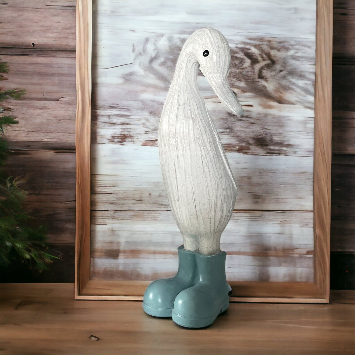 Denny & Deanna Duck White Ornaments in Blue Wellies - Cherish Home