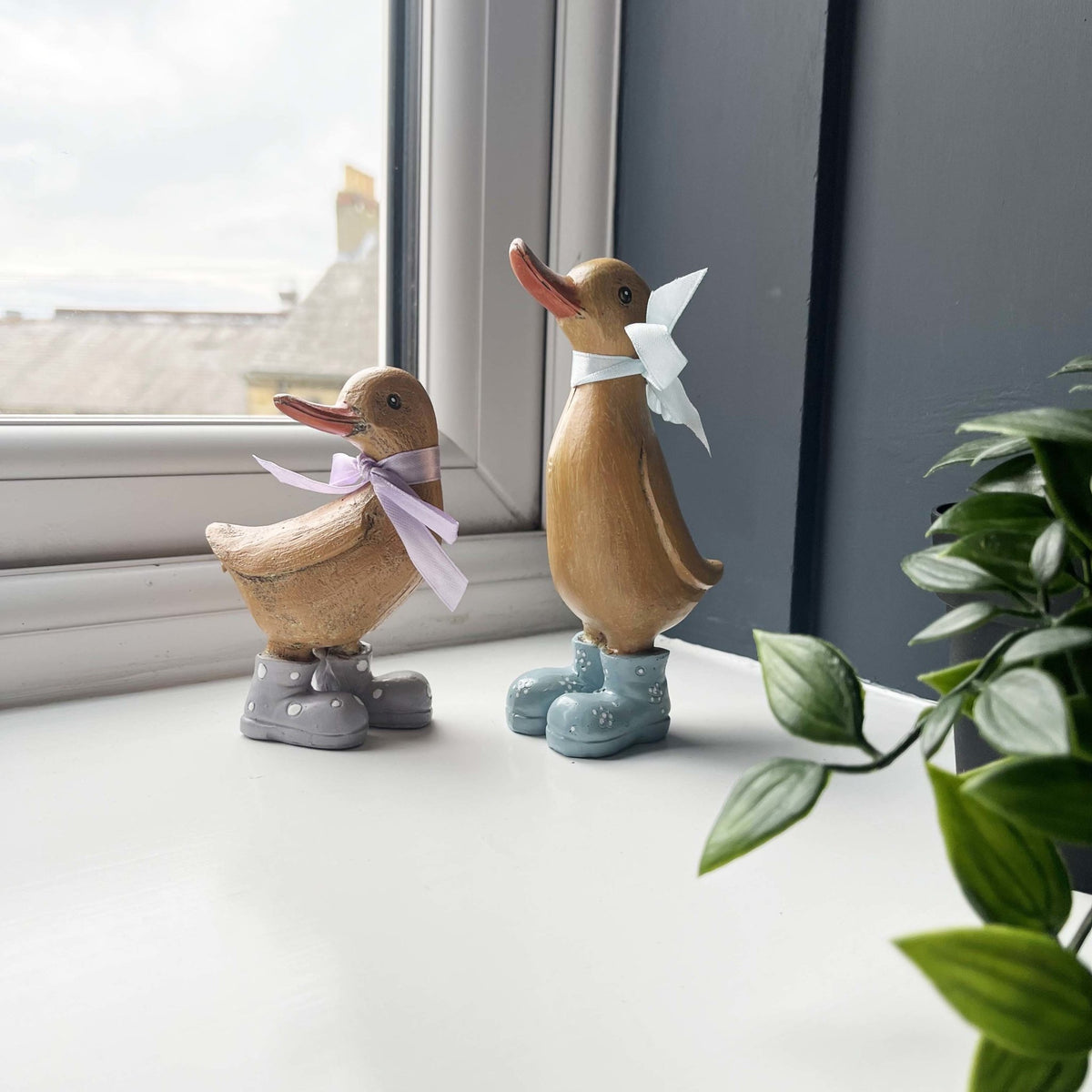 Dina & Danny Duck on windowsill