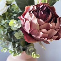 Dusty Pink Spray Rose Peony close up.