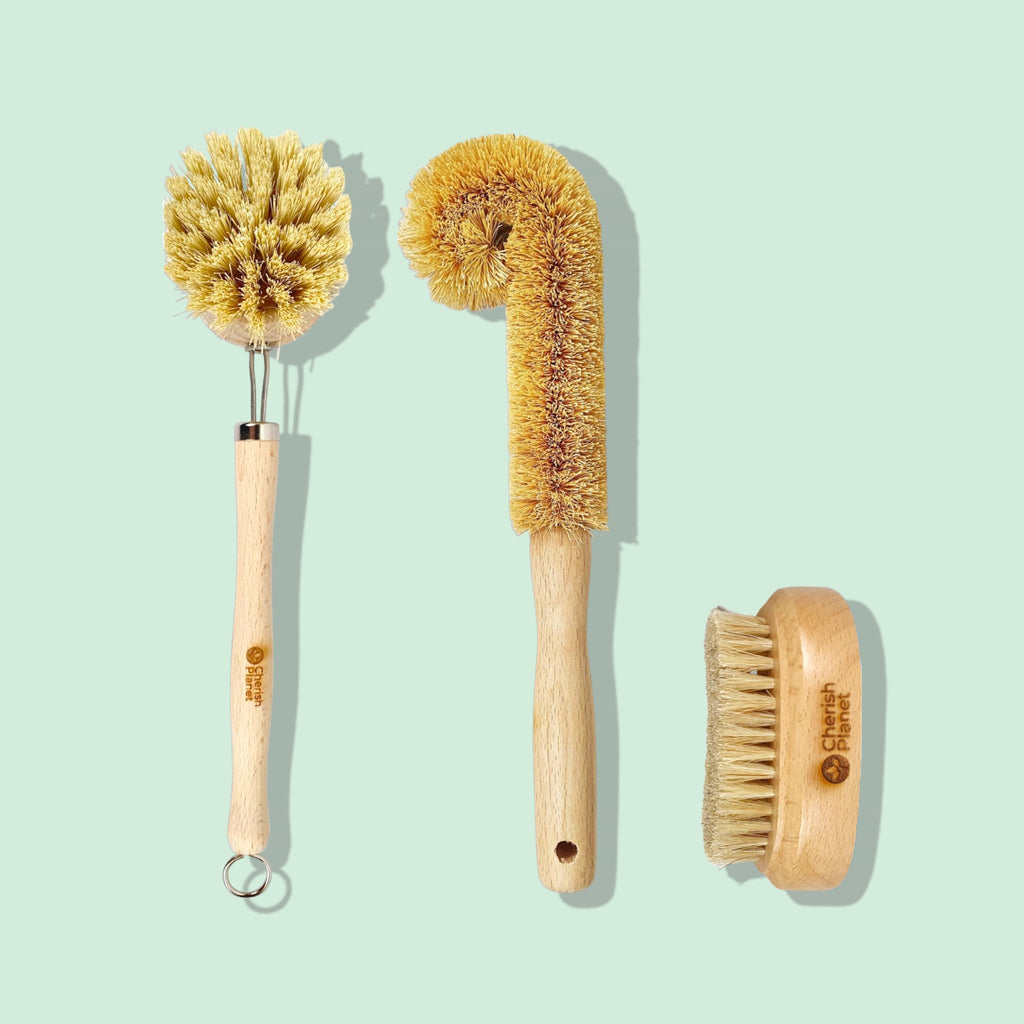 Ecofriendly Bamboo Cleaning Brush Set Shop Now Cherish Home