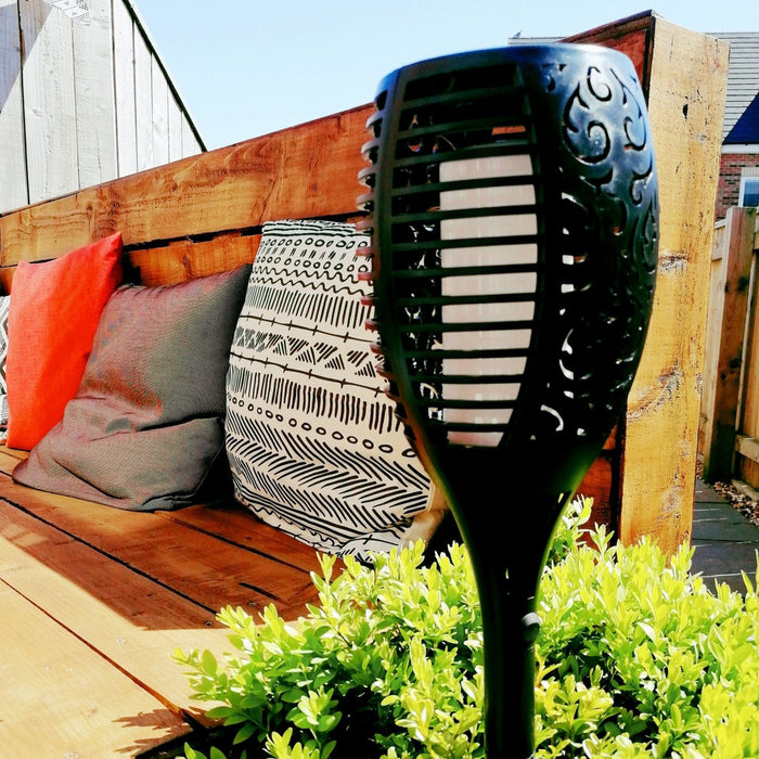 Flame Effect Solar Powered Garden Light in planter