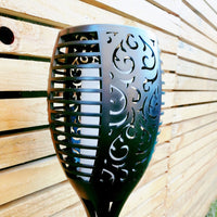 Flame Effect Solar Powered Garden Light close up