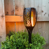 Flame Effect Solar Powered Garden Light in planter