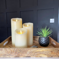 Ivory Colour Real Wax Flameless Vanilla-Scented Battery Candles