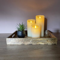 Ivory Colour Real Wax Flameless Vanilla-Scented Battery Candles