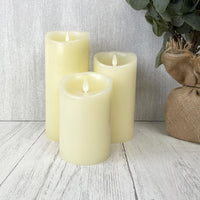 Ivory Colour Real Wax Flameless Vanilla-Scented Battery Candles