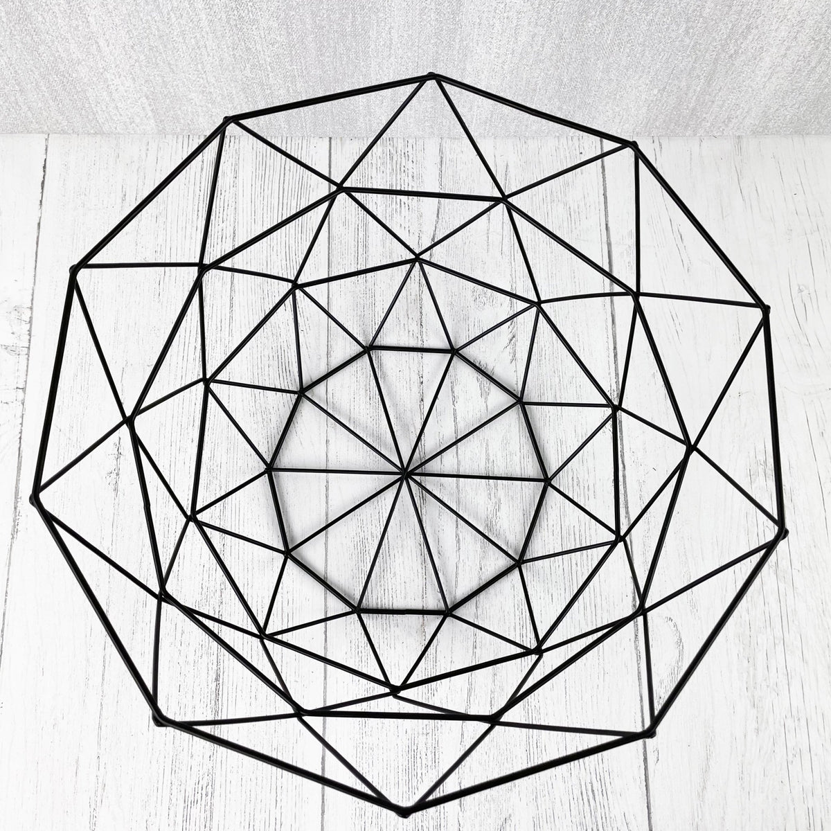 Geometric Contemporary Wire Storage Basket Fruit Bowl top view