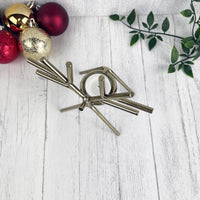 Gold Reindeer Candle Holder Small top view