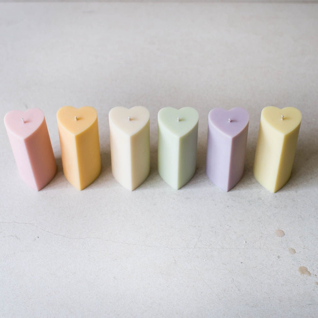 Heart Shaped Pillar Candles - Cherish Home