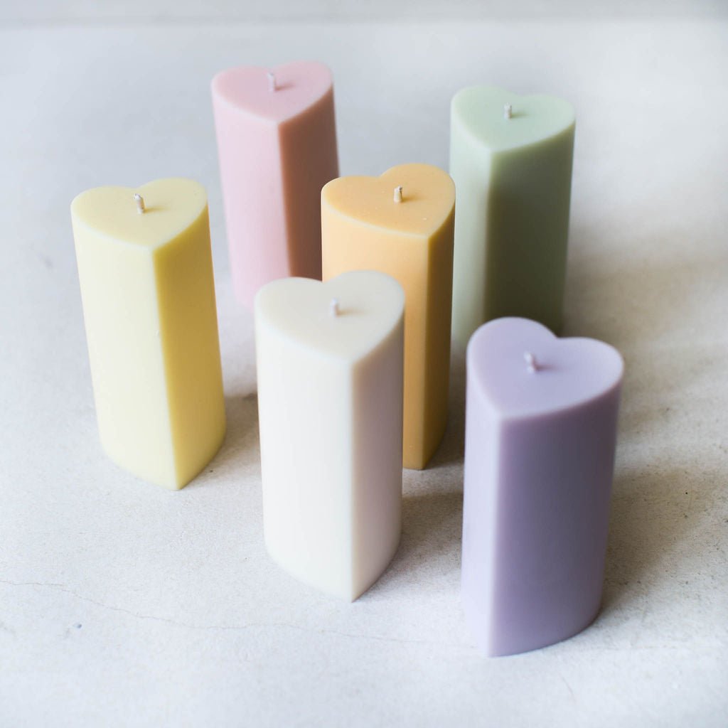 Heart Shaped Pillar Candles - Cherish Home