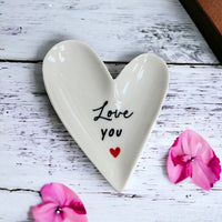 Heart Shaped White Trinket Dish for Jewellery - Cherish Home