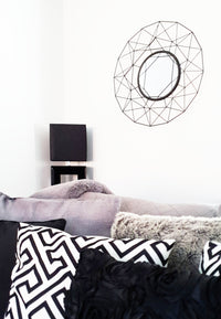 Large Black Geometric Wall Mirror