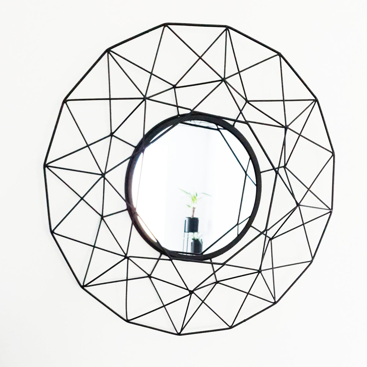 Large Black Geometric Wall Mirror