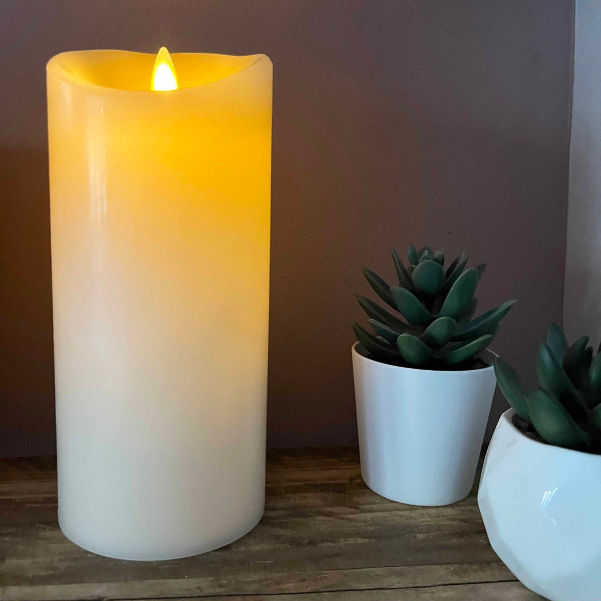 Luminara Ivory Pillar with Wax Finish - Indoor 3.0" x 6.5"