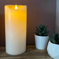 Luminara Ivory Pillar with Wax Finish - Indoor 3.0" x 6.5"