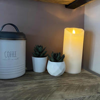 Luminara Ivory Pillar with Wax Finish - Indoor 3.0" x 6.5"