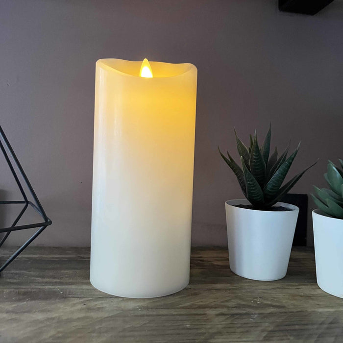 Luminara Ivory Pillar with Wax Finish - Indoor 3.0" x 6.5"